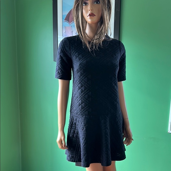 💛💛NWOT LOFT Black Quilted A-line Mini Dress💛💛 - Picture 1 of 10